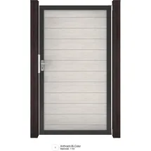 GROJA Solid Steckzaun Tor Universal-DIN Bi-Color Sand-Anthrazit 100 cm x 180 cm