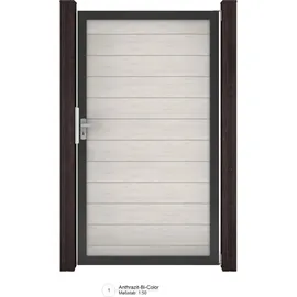 GROJA Solid Steckzaun Tor Universal-DIN Bi-Color Sand-Anthrazit 100 cm x 180 cm
