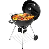 TEENO Holzkohlegrill mit Deckel, XXL Rundgrill, Aschekasten, Regulierbares Lüftungsloch, Kugelgrill, 83 cm x 71 cm x 105,5 cm – Ideal für Garten, Terrasse & Outdoor-Grillen