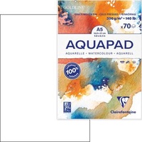 Clairefontaine Aquarellblock Goldline Aquapad A5 geleimt, 70 Blatt weiß 300g, mittlere Körnung