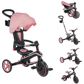 GLOBBER Explorer Trike Foldable 4in1 Dreirad Laufrad 10/8,5 Zoll faltbar, höhenverstellbar, rosa