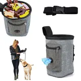 MEISO Futterbeutel für Hunde,Hundetraining Treat Pouch,Leckerlibeutel fur Hunde,Tragbare Dog Snack Tasche Abnehmbare Hundetraining Treat Pouch,Hundetraining Futterbeutel,Futtertasche (Blau)