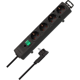 Brennenstuhl Comfort-Line Plus mit Schalter, 4-fach, 2m, schwarz (1153100100)