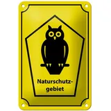 Femer Blechschild Hinweis 12x18cm Naturschutzgebiet Eule