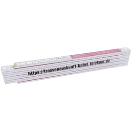 Dönges Gliedermaßstab 2 m, Holz, weiß/rot mit Aufdruck, 16 mm