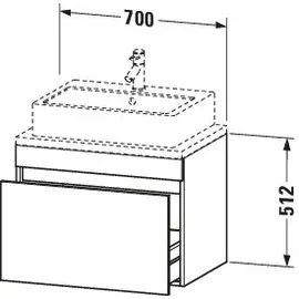 Duravit DuraStyle 70x47,8cm, leinen, für Konsole, 1 Auszug