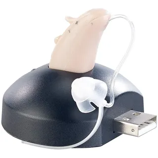 newgen medicals Hörgerät einstellbar: Digitaler HdO-Hörverstärker, 35 dB Verstärkung, 13,5-Std.-Akku, USB (Digitalhörgeräte für verbessertes hören)