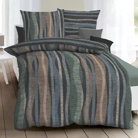 KAEPPEL Curvy Gestreift Grau 155 x 220 cm + 80 x 80 cm