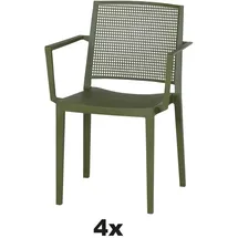 Siena Garden Stapelsessel-Set Square 4-teilig Olive