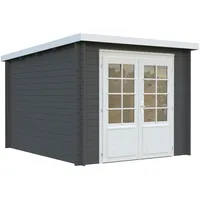 Palmako Gartenhaus Ella 6,9 m2 - 28 mm dunkelgrau/weiß