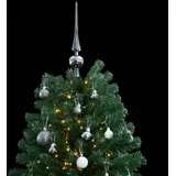 vidaXL Künstlicher Weihnachtsbaum Klappbar 300 LEDs & Kugeln 240 cm - Grün