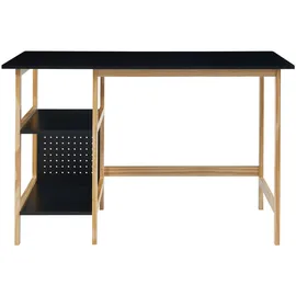 [en.casa] Schreibtisch Dønna 120x60x75cm Schwarz/Holzfarben