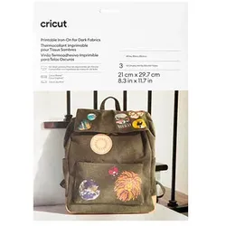 cricutTM Iron-On bedruckbare Aufbügelfolie weiß 21,0 x 29,7 cm,  3 St.