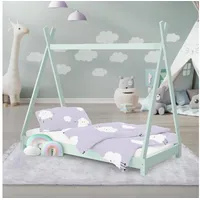ML-Design Kinderbett Tipi mit Lattenrost 70x140 cm Mint aus