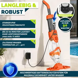 tillvex Poolsauger Blau/Grau 15 m3
