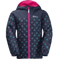 Jack Wolfskin Rainbow Paw Jacket, Night Blue/Pink All Over, 92 EU