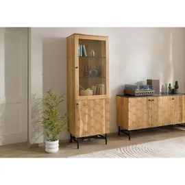 MASSIVMOEBEL24.DE Vitrine LONDON 60 x 40 x 180 cm Beige
