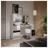 Vicco Schminktisch Jasmin Weiß 123 x 141.2 cm mit Hocker