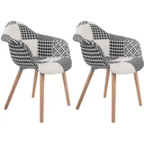 Kayoom Stuhl Dave 110 2er-Set Schwarz / weiß),