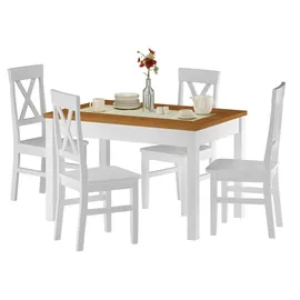 Erst-Holz Zweifarbiger Esstisch 80 x 75 x 120 cm mehrfarbig