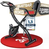 Sportstech Ergometer Heimtrainer Fahrrad klappbar, Fitness Indoor Fahrrad für Zuhause, Hometrainer Bike 120kg, App mit Live- & On Demand-Kursen für Full Body Workout-Erlebnis, X150 Bike (X150 schwarz)