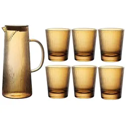 Karaffe 1300ml mit 6 Gläser 260 ml - stilvoll & zeitlos