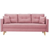 Schlafsofa LAHTI Sofa mit Bettkasten und Schlaffunktionn Klappsofa Couch ROSA