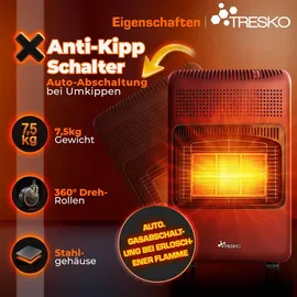 TRESKO Heizstrahler 4,2 kW rot