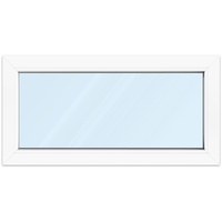 Fenster 100x50 cm, Kunststoff Profil aluplast IDEAL® 4000, Weiß, 1000x500 mm, einteilig festverglast, 2-fach Verglasung, individuell konfigurieren