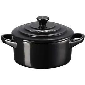 Le Creuset Mini Cocotte 10 cm schwarz glänzend