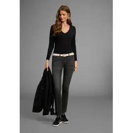 LAURA SCOTT Langarmbody LAURA SCOTT, Damen, Gr. 34, N-Gr, schwarz, Single Jersey, Obermaterial: 95% Baumwolle, 5% Elasthan, unifarben, Basic, sehr figurbetont, V-Ausschnitt, figurbetonte Passform, Basic Design