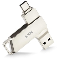 SSK USB C-Disk 256GB Speicher 150 MB/s Dual-Laufwerk Typ C + USB 3.2 Jump Flash Drive-Speicherstick Kompatibel mit Thunderbolt 3 für Android Phone, MacBook/Pro/Air und mehr