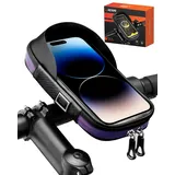 HENMI Handyhalterung Fahrrad Wasserdicht IPX5 Fahrrad Handytasche mit TPU Touchscreen Handytasche Fahrradlenker für Smartphone bis zu 7 Zoll für MTB, Rennrad, Ebike