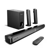 ULTIMEA 4.1-Kanal Soundbar für TV Geräte, mit Subwoofer, teilbare 2-in-1 Soundbar für Fernseher, Bluetooth 5.3, TV Lautsprecher mit 3 EQ-Modi, Bass einstellbar, ARC/Optisch/Aux, Apollo S50 Serie