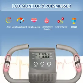 Homcom Heimtrainer mit LCD Display grau/rot