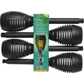 Lumineo Solar Fackel plastik Flacker-Effekt Ø7.5cm H.27cm schwarz 4 Stück
