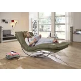 W.Schillig Relaxliege daily dreams Leder 75 x 85 x 169 cm grün mit Kissen
