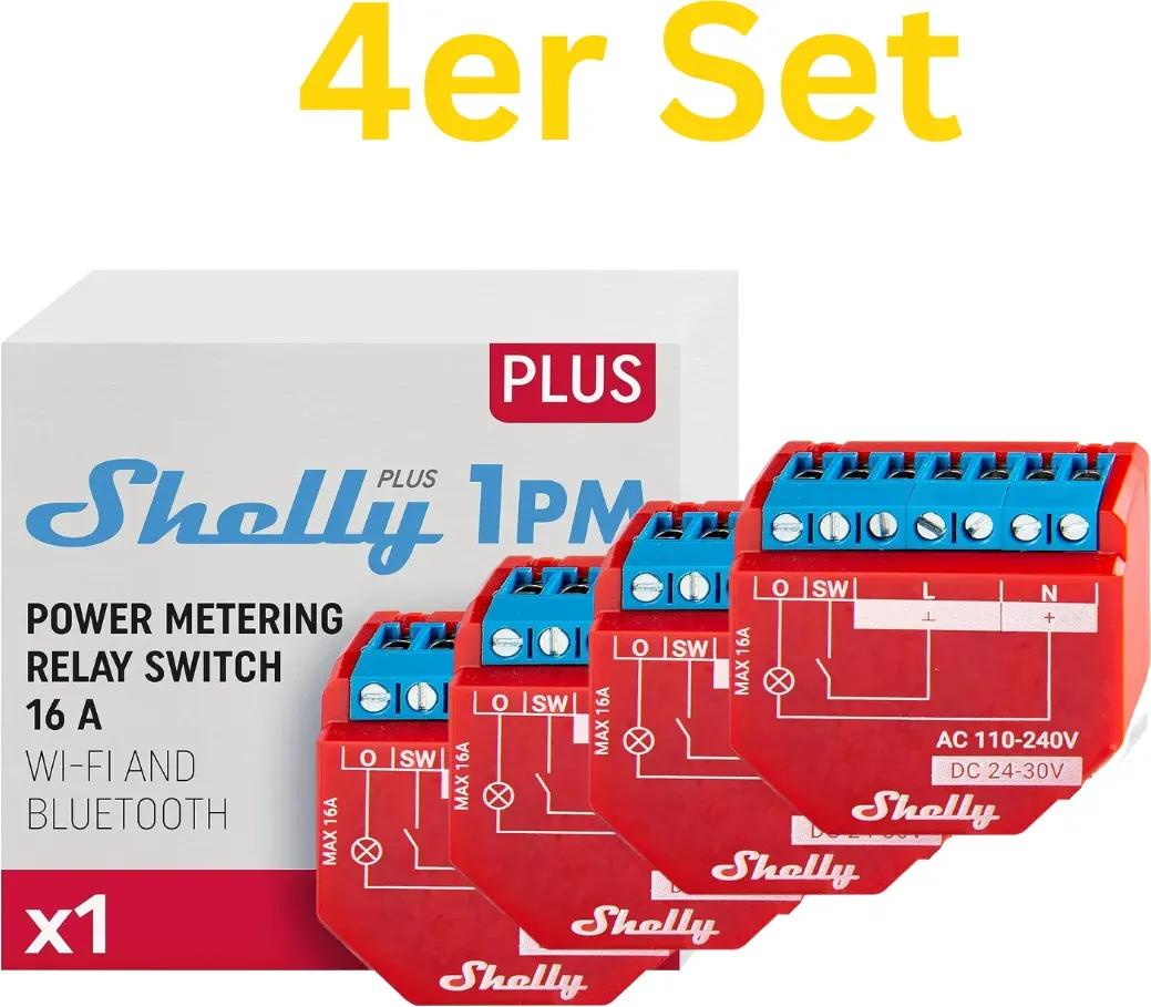 Preisvergleich Produktbild Shelly Plus 1PM 4er Set