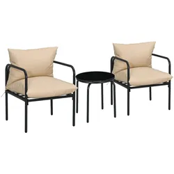 Outsunny Gartenmöbel-Set Stahl, Polyester