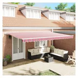 vidaXL Markise 500 x 300 cm rot/weiß