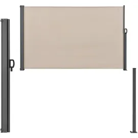 pro.tec Seitenmarkise 180 x 300 cm Sandfarben Stahl