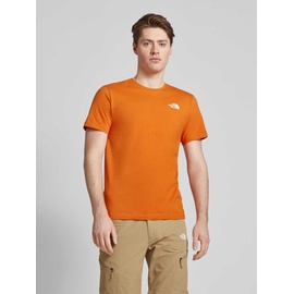 The North Face T-Shirt mit Label-Print, orange XL