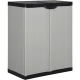 vidaXL Garten Lagerschrank mit 1 Boden Kunststoffschrank Haushaltsschrank Schrank Beistellschrank Gartenschrank Grau Schwarz 68x40x85cm