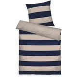 Tom Tailor BOLD STRIPES Blau/Beige 135 x 200 cm + 2 x 80 x 80 cm