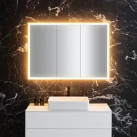 neoro n60 Einbau-Spiegelschrank B: 120 cm mit 3 Türen, mit umlaufender Beleuchtung, für die Schweiz,