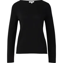 s.Oliver Weicher Feinstrickpullover mit Rollkanten - schwarz - 40