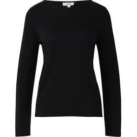 s.Oliver Weicher Feinstrickpullover mit Rollkanten - schwarz - 40