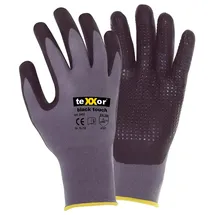 teXXor Nylon-Strickhandschuhe „black touch®`, Grau/Schwarz