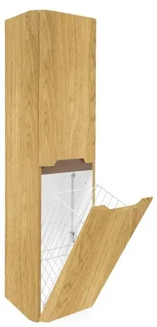Hoher Badezimmerschrank mit Wäschekorb SAT Fusion 40x149x33 cm Eiche honigmatt SATFUSIONV40DMK