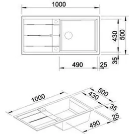 Blanco Metra XL 6 S Einbau vulkangrau + Excenterbetätigung